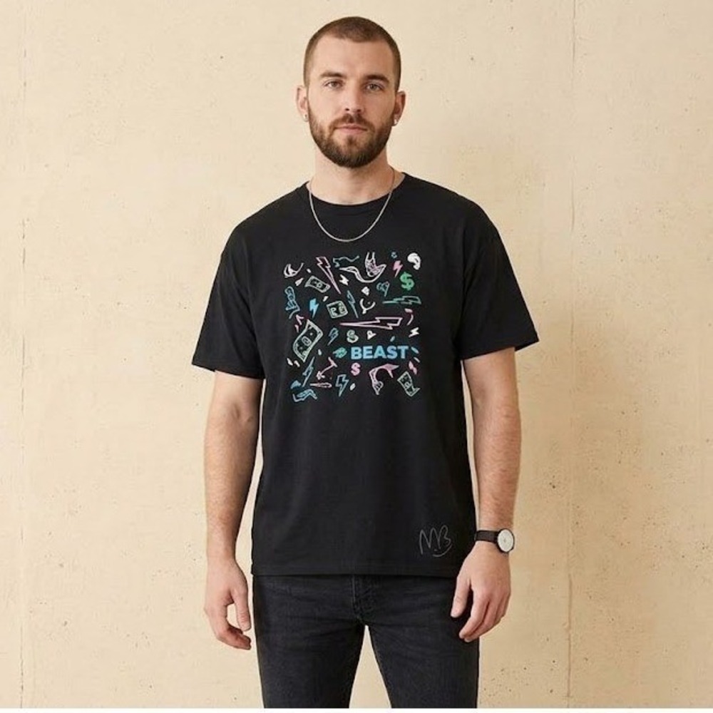 Limited Edition MrBeast Signed 24-Hour Livestream T-Shirt  L Authentic Autograph